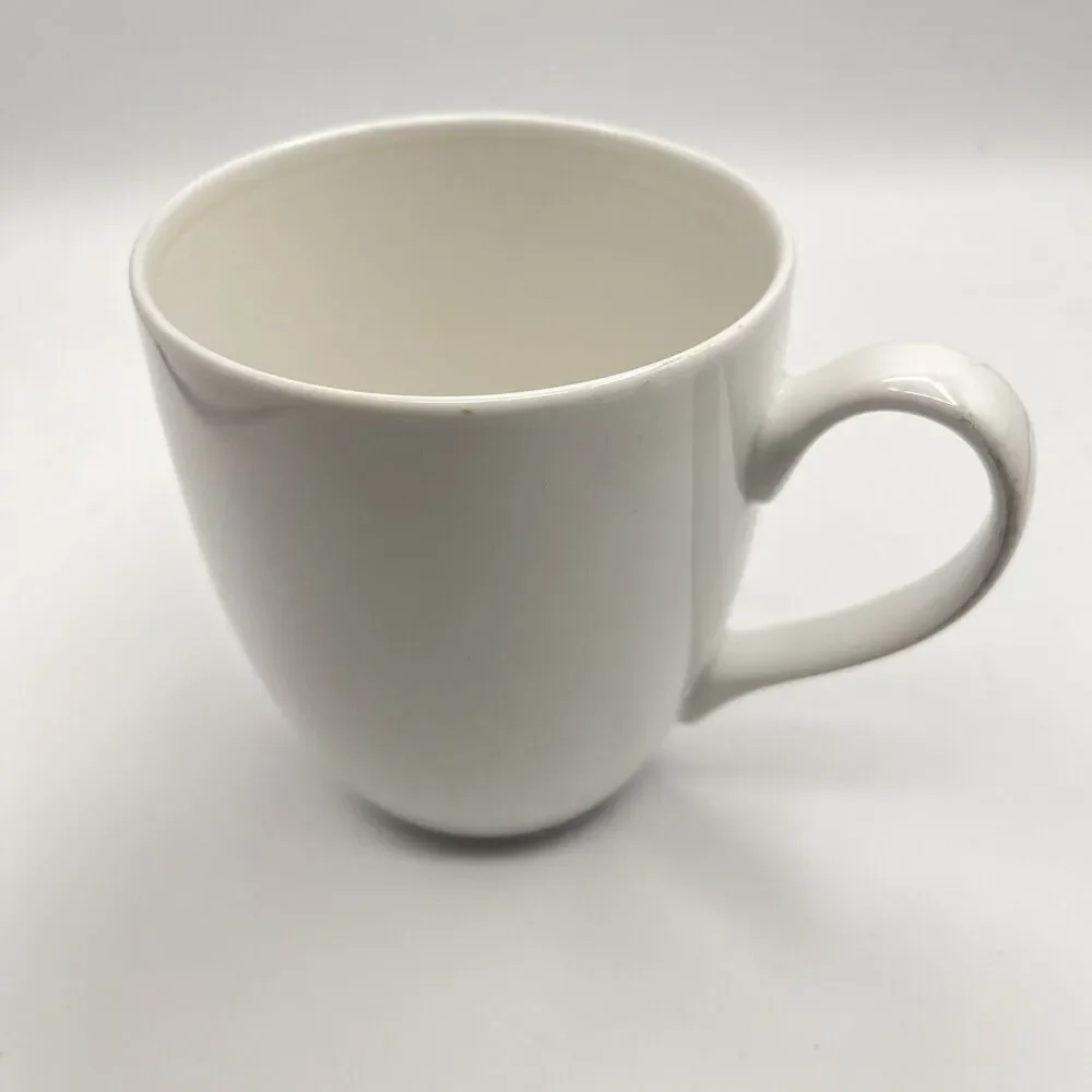 Crate & Barrel Mug White Porcelain Handled 4